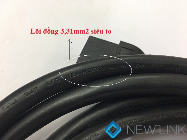 Dây nguồn UPS C19 C20 dài 1M NEWLINK tiết diện 12AWG (3.31mm2)